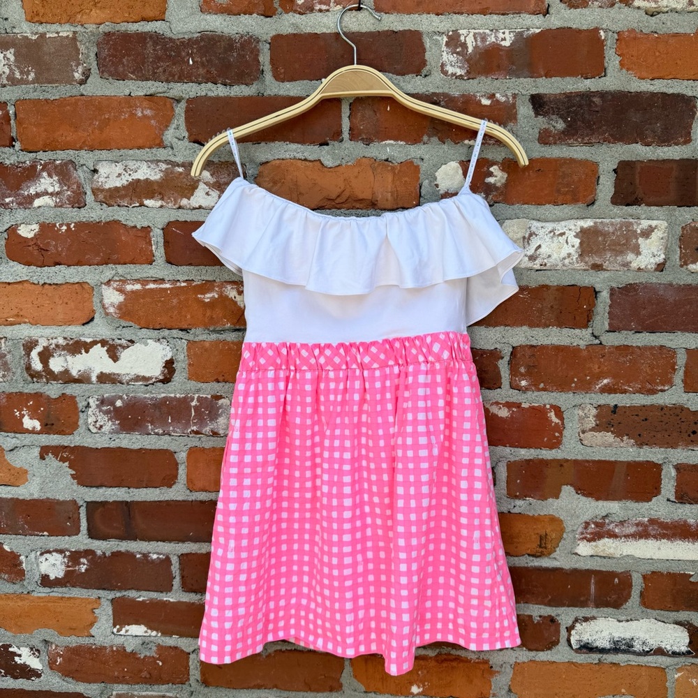 Lilly Pulitzer Athens Strapless Mini Dress Yummy Melon Pink Gingham‎ Size XS - Picture 5 of 8